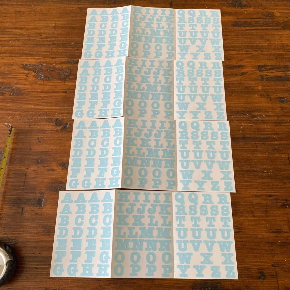 Creative Memories Light Blue Alphabet Sticker Sheets Lot of 4 Scrapbooking Craft